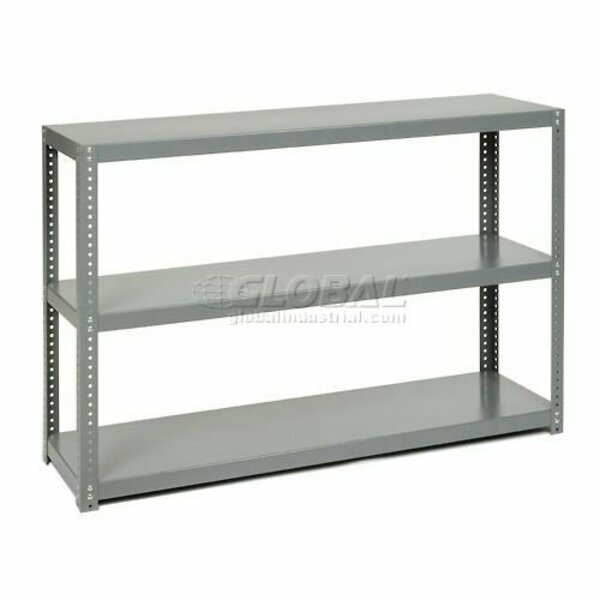 Global Industrial 3 Shelf, Extra Heavy Duty Steel Shelving Unit, 48inW x 24inD x 39inH, Gray 968604